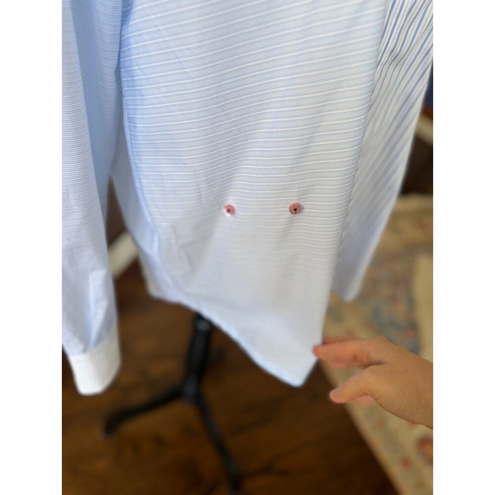 Wear Cissa "The Men's Shirt" Blue & White Pin Stripe Oversize Button Down M/L - Picture 6 of 9